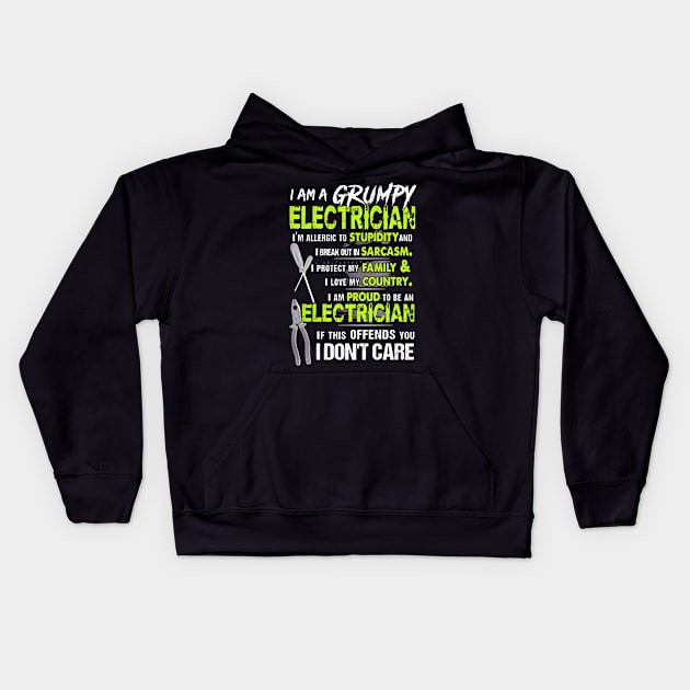 Proud To Be An Electrician Kids Hoodie by haigiaditruc